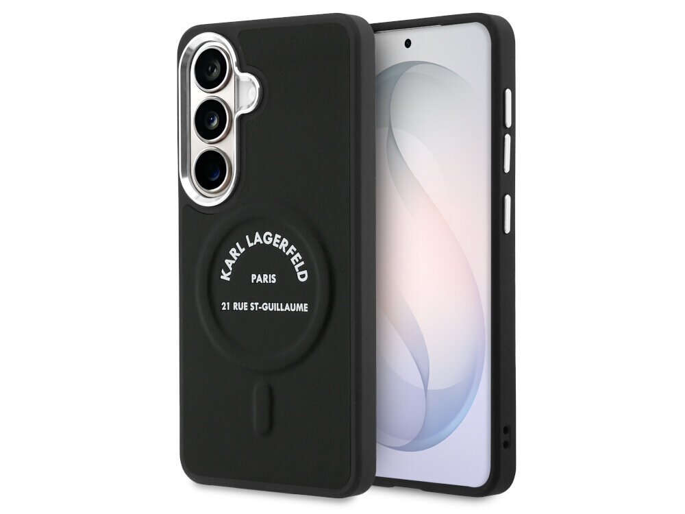 Etui KARL LAGERFELD Embossed Ring RSG Logo MagSafe do Samsung Galaxy S26 Czarny - eleganckie, skóra ekologiczna, MagSafe