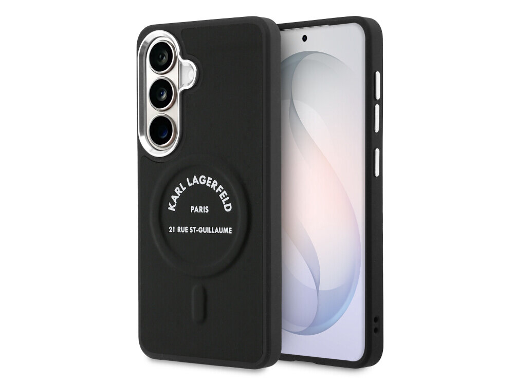 Etui KARL LAGERFELD Embossed Ring RSG Logo MagSafe do Samsung Galaxy S26 Plus  Czarny - eleganckie, skóra ekologiczna, MagSafe