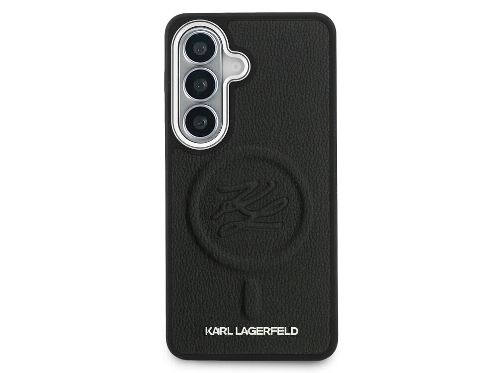 Etui KARL LAGERFELD Embossed Ring Initials MagSafe do Samsung Galaxy S26+ Czarny - monogram KL, metalowe detale, luksus