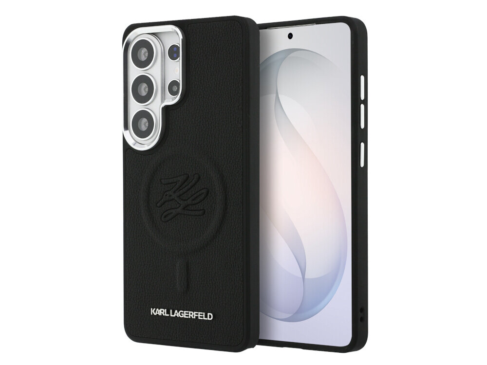 Etui KARL LAGERFELD Embossed Ring Initials MagSafe do Samsung Galaxy S26 Ultra Czarny - skóra ekologiczna, wytrzymałe, prestiż