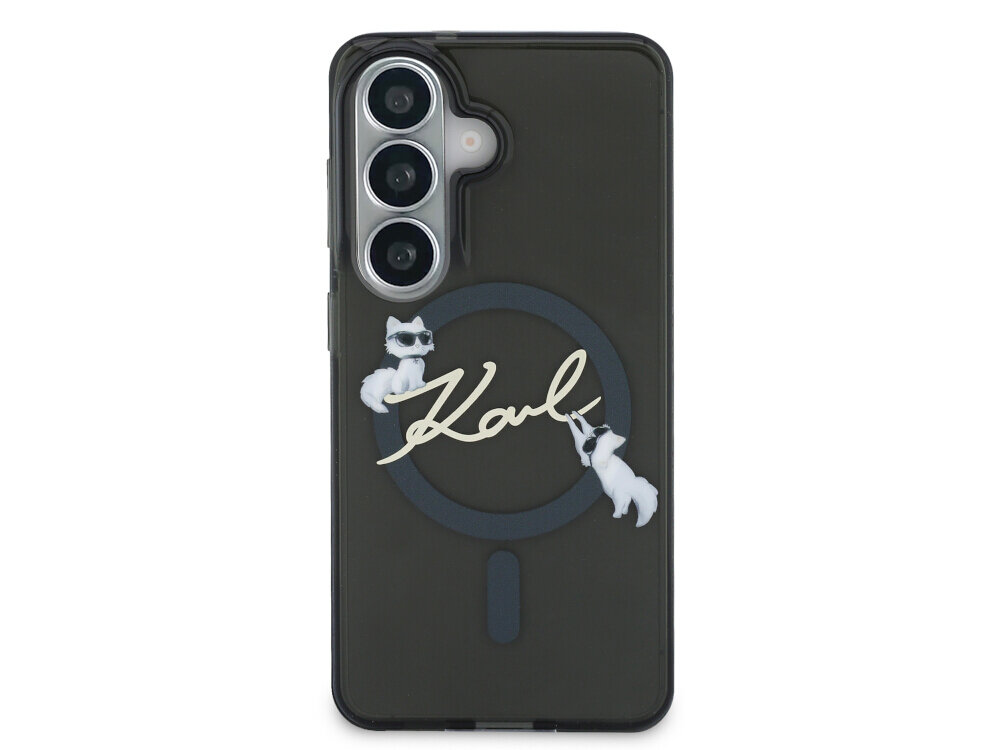 Etui KARL LAGERFELD IML KC Script MagSafe do Samsung Galaxy S26 Czarny - logo Karl Lagerfeld, lustrzane wykończenie, elegancki design