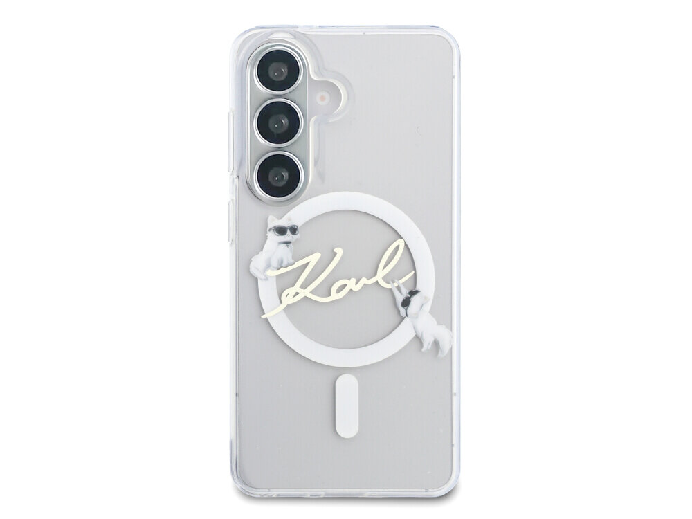 Etui KARL LAGERFELD IML KC Script MagSafe do Samsung Galaxy S26+ Przezroczysty - logo Karl Lagerfeld, lustrzane wykończenie, elegancki design
