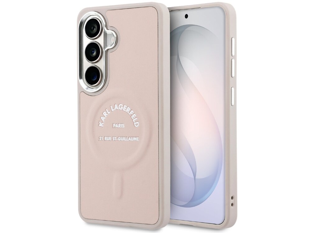 Etui KARL LAGERFELD Embossed Ring RSG Logo MagSafe do Samsung Galaxy S26 Czarny - eleganckie, skóra ekologiczna, MagSafe