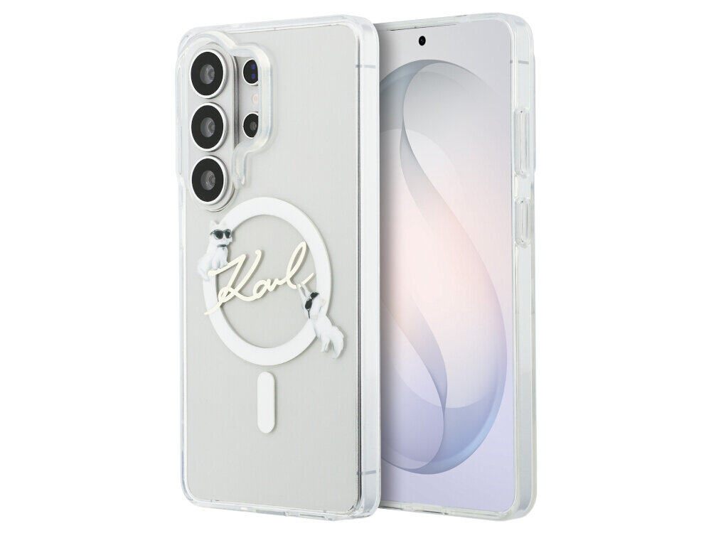 Etui KARL LAGERFELD IML KC Script MagSafe do Samsung Galaxy S26 Ultra  Przezroczysty - eleganckie, luksusowe, wytrzymałe