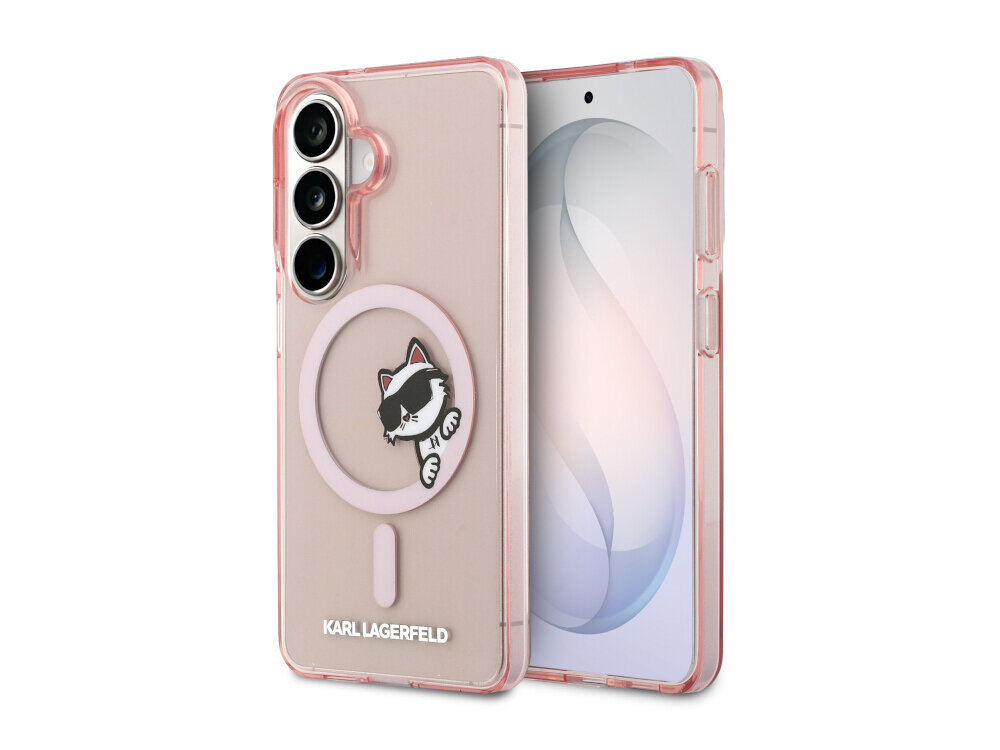 Etui KARL LAGERFELD IML Peekaboo Choupette MagSafe do Samsung Galaxy S26 Różowy - przezroczyste, PC/TPU, MagSafe
