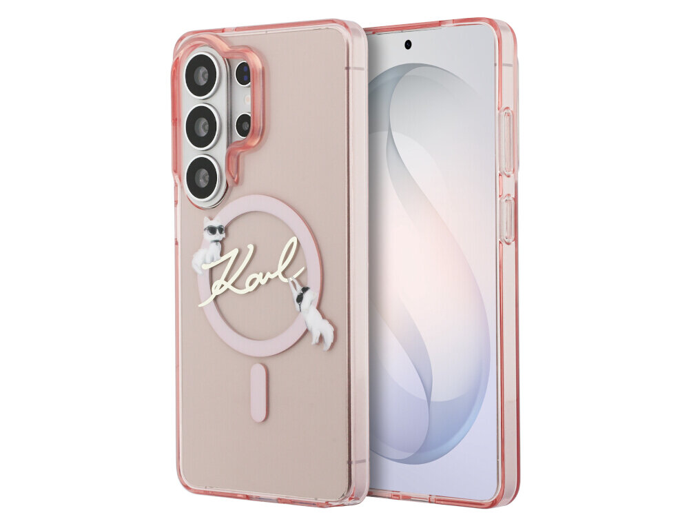 Etui KARL LAGERFELD IML KC Script MagSafe do Samsung Galaxy S26 Ultra  Różowy - eleganckie, luksusowe, wytrzymałe