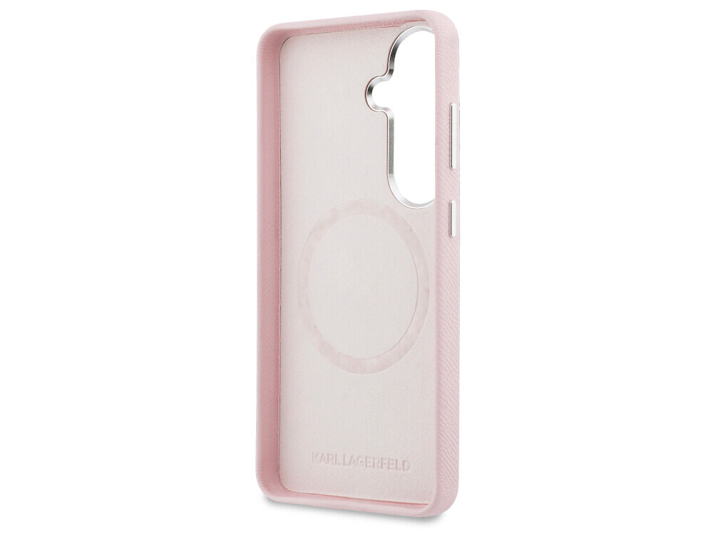 ETUI KARL LAGERFELD SAFFIANO KC METAL LOGO GALAXY S26 różowy - wytrzymałe, MagSafe, ochrona ekranu i aparatu