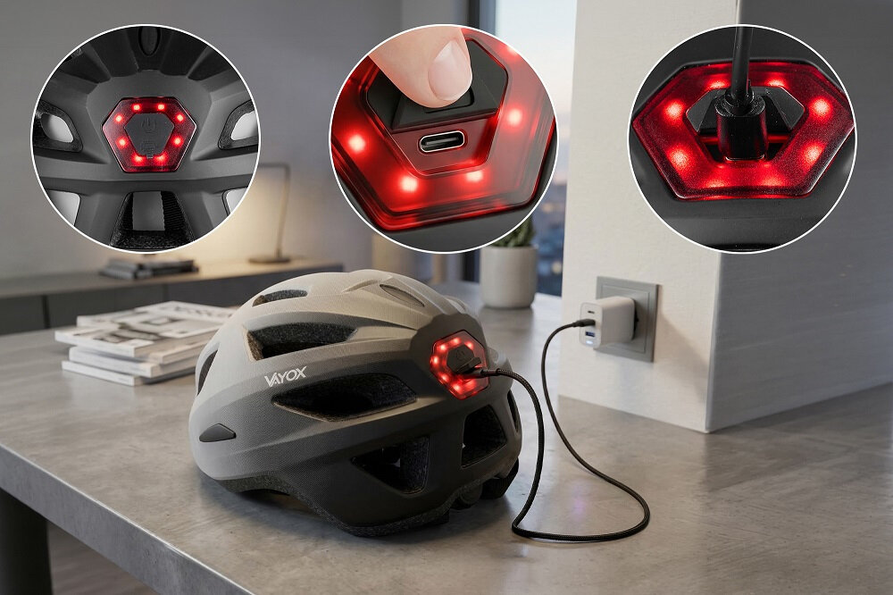 Kask rowerowy VAYOX Active VA0424WBM Biało-czarny MTB z lampką (rozmiar M) Certyfikowana ochrona Certyfikowana ochrona Technologia In-mold łączy twardą skorupę z poliwęglanu z gęstą pianką EPS  w kształcie plastra miodu rygorystyczny europejski certyfikat EN 1078 najwyższej jakości wykonania