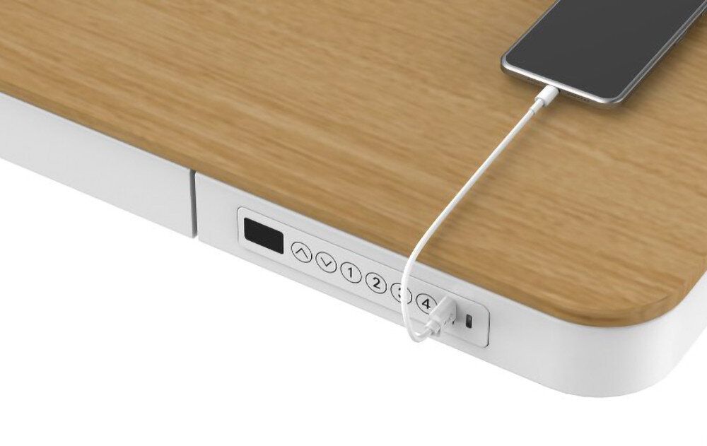 Biurko TUCKANO ET119W-C Bialo-brazowy elektryczna regulacja wysokosci