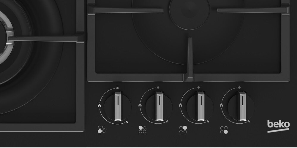Płyta gazowa BEKO HIYG64225SBOP sterowanie pokrętła łatwe bezpieczne ustawienia moc palniki