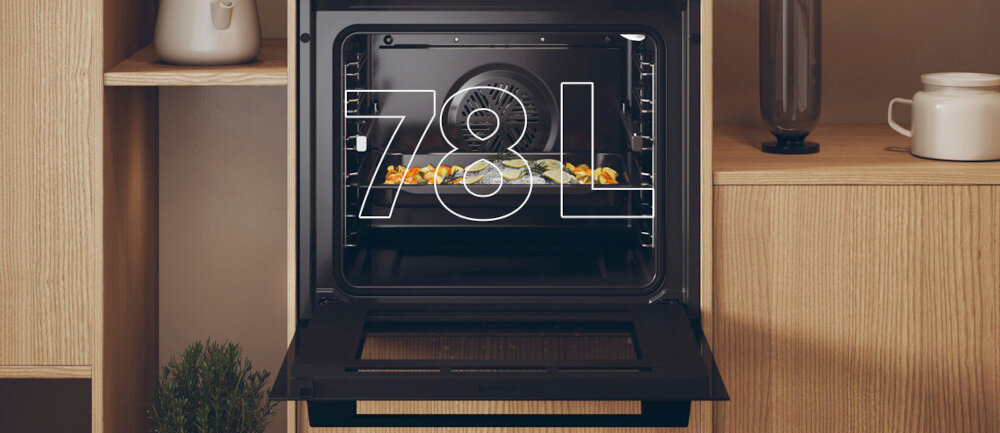 PIEKARNIK HAIER H6 ID25G3YTB SERIA 4 pojemność 78 litrów wnętrze kulinarne wyzwania 6 poziomów pieczenia