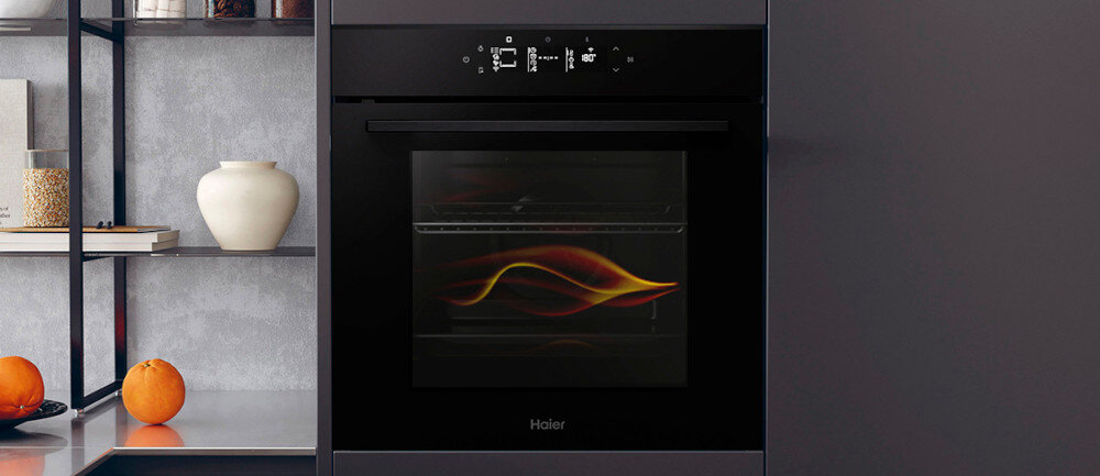 PIEKARNIK HAIER H6 ID25G3YTB SERIA 4 czyszczenie pyrolityczne łatwe skuteczne usuwanie zabrudzeń dwa poziomy czyszczenia