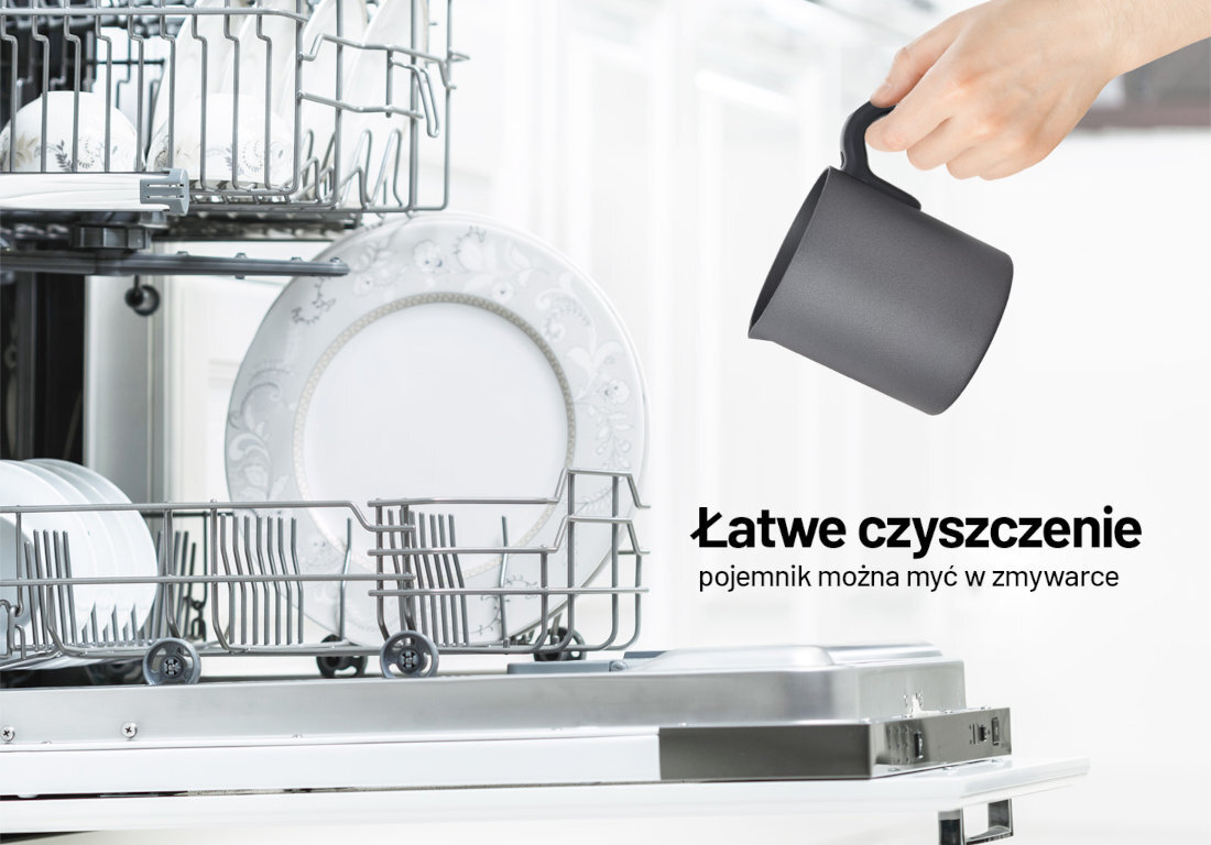 Spieniacz do mleka LAUBEN Milk Frother 550BC Bezpieczne użytkowanie wyłącza się po zakończeniu pracy zabezpieczenie przed przegrzaniem cicha praca kawa nieprzywierającą powierzchnię można je myć w zmywarce czyszczenie