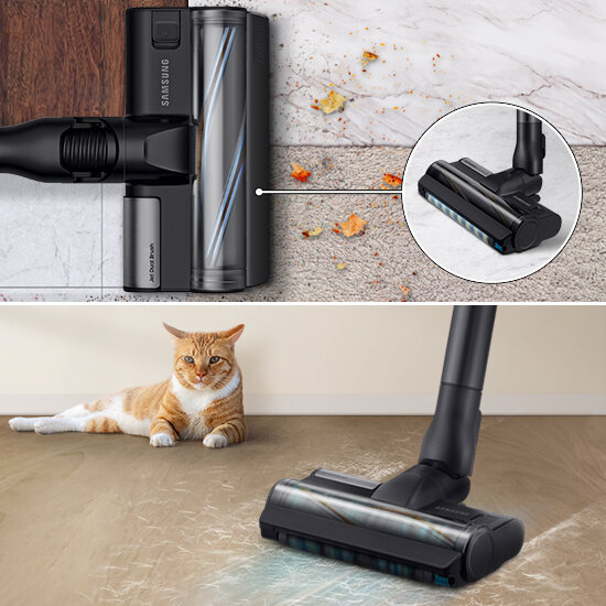 Elektroszczotka Jet Dual pozwala czyścić z dywanów i z twardych podłóg 