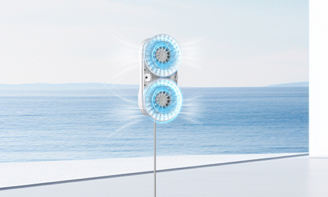 Robot do mycia okien HUTT DDC56 Biały Łatwość obsługi dla każdego Intuicyjny przycisk startowy pilot zdalnego sterowania