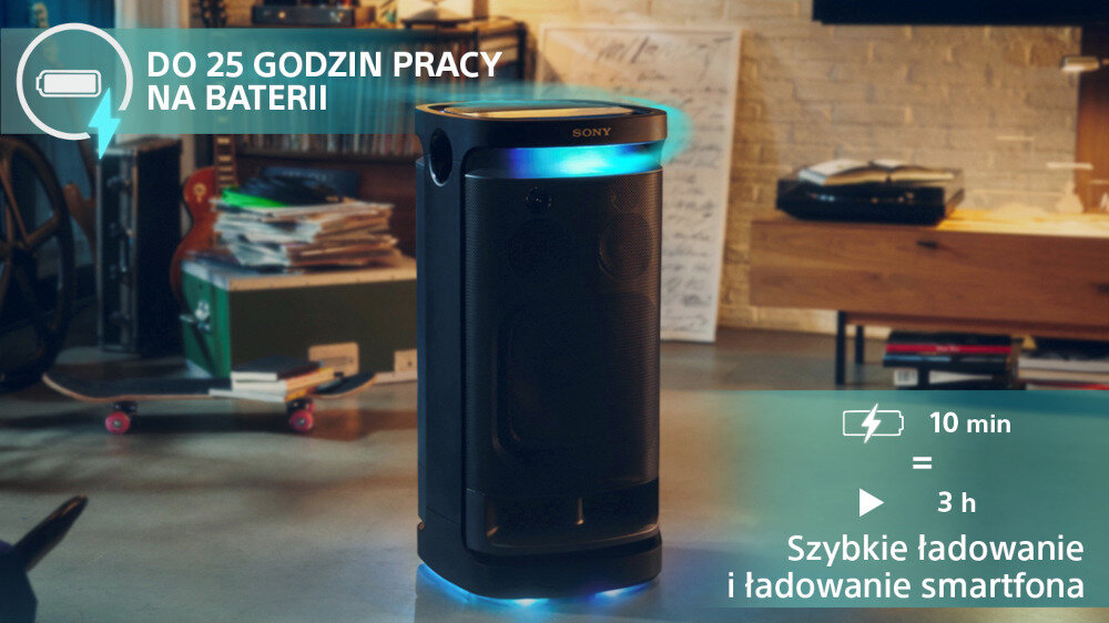 Power audio SONY SRS-XV900  - bateria