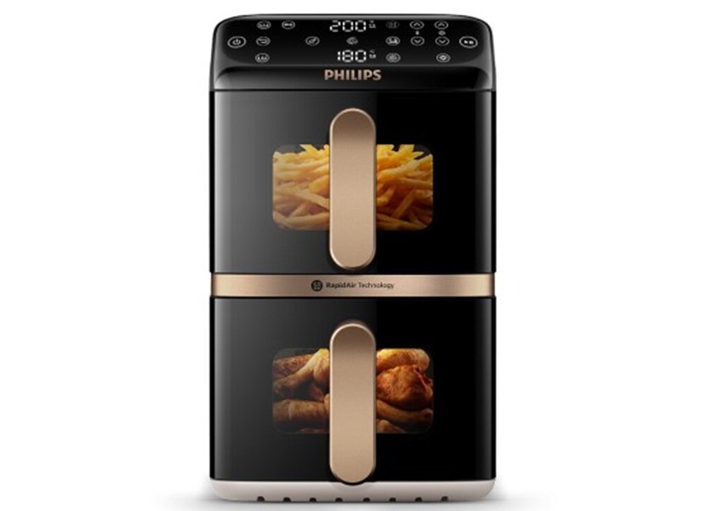 Air Fryer Frytkownica beztłuszczowa PHILIPS Ovi Dual Basket NA462-80 kopiowanie ustawień, wygoda, oszczędność czasu