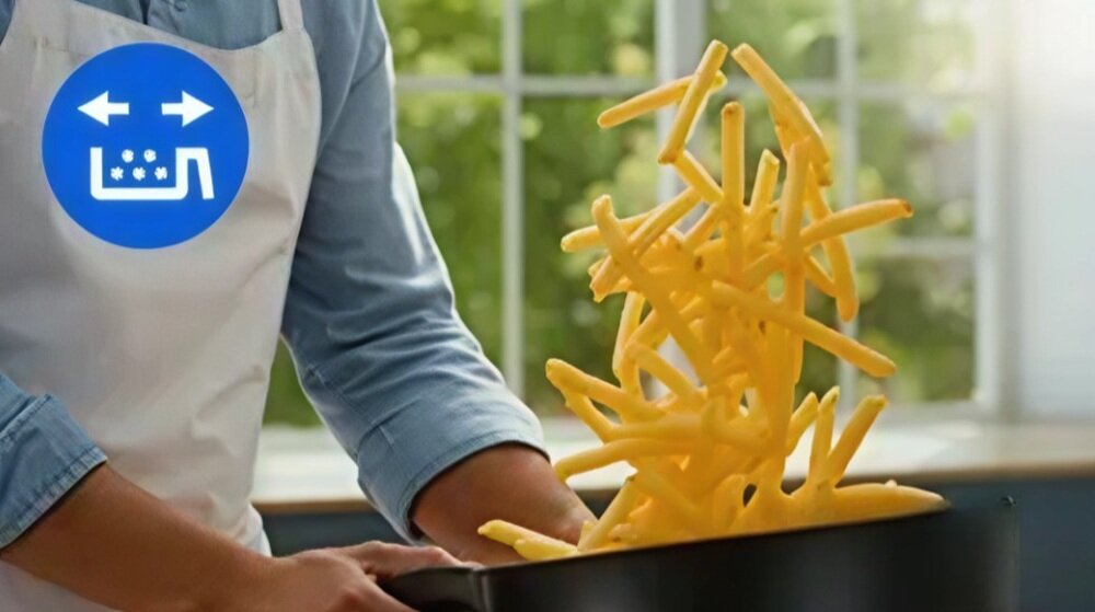 Air Fryer Frytkownica beztłuszczowa PHILIPS Ovi Dual Basket NA462-80 funkcja czas potrząsnąć, równomierne pieczenie, lepszy efekt