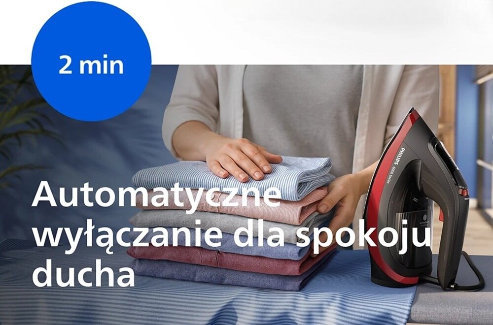 Żelazko PHILIPS 6000 Series DST6130-40 funkcja automatycznego wyłączania, bez ryzyka poparzenia, bezpieczeństwo