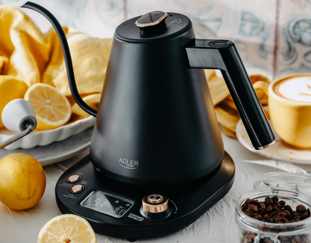 Czajnik ADLER AD 1349 Czarny design tło prezentacja wizualizacja Do Twojej kuchni