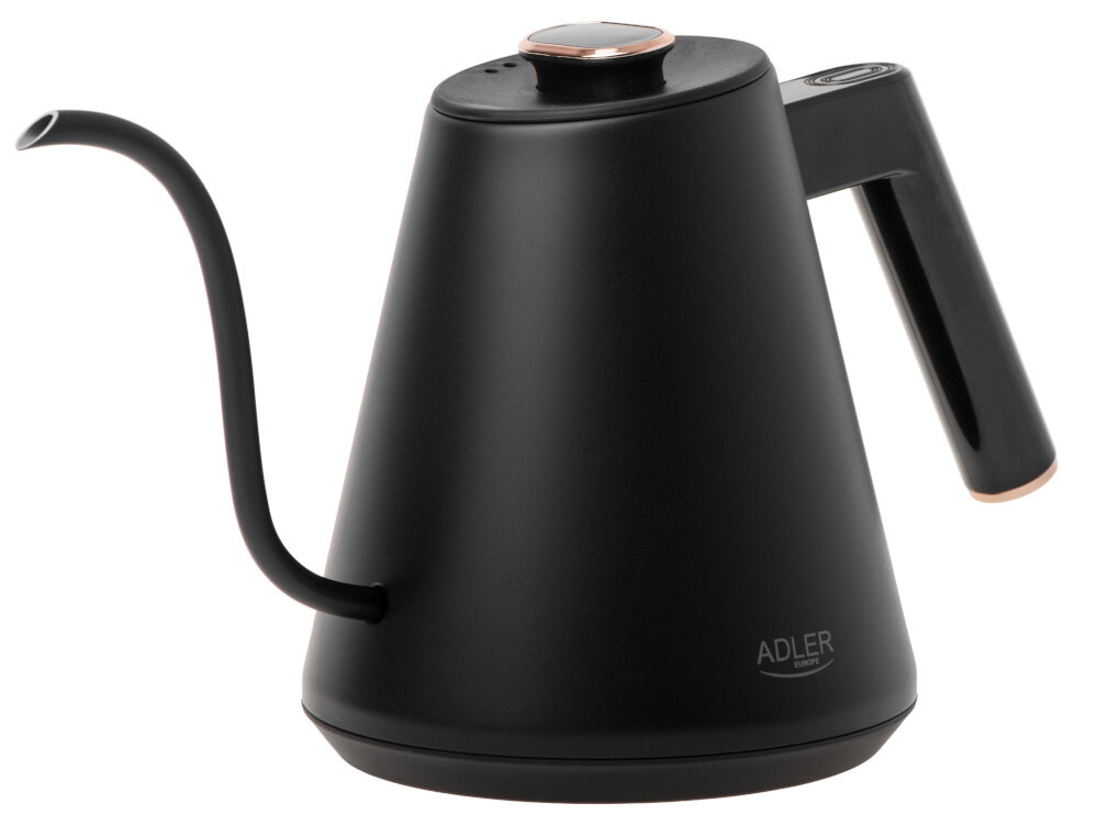 Czajnik ADLER AD 1349 Czarny Styl i funkcjonalność w jednym Eleganckie wykończenie w czarno-złotym kolorze kolorystyka dodatek