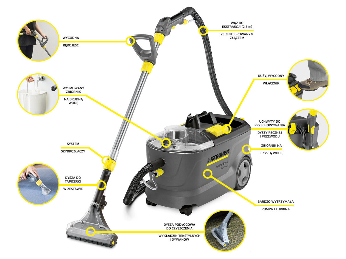 Odkurzacz piorący KARCHER Puzzi 10-1 cechy
