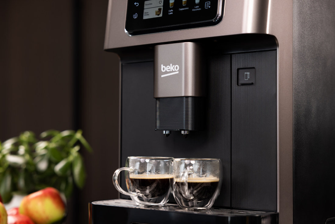 Ekspres BEKO CaffeExperto CEG7348B Podwójna porcja dwie czarne kawy jednocześnie zbiornik woda pojmność