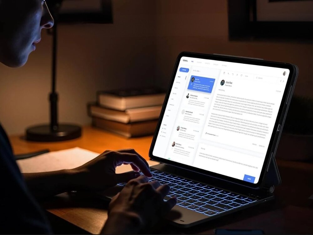 Etui z klawiaturą TYPECASE Edge+ do iPad, klawiatura, touchpad, multitasking, efektywność,