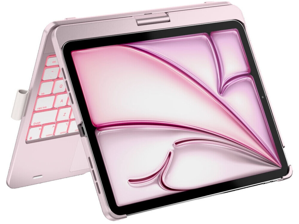 Etui na iPad Air 11 cali TYPECASE Flexbook Touch, Etui Typecase Flexbook Touch obrót 360 stopni, różne tryby pracy i wygodne ustawienie iPada, Tablet obrócony na zawiasie klawiatury w trybie podstawki.
