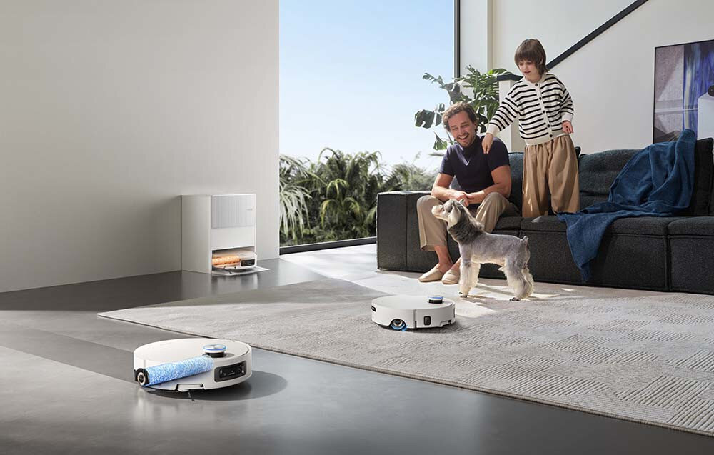 Robot sprzątający DREAME Aqua 10 Ultra Roller Complete Biały Nawigacja wspierana AI Technologia AstroVision™ kamery HD High Definition, wysoka rozdzielczość modele NVIDII do 240 przeszkód z dokładnością do 1 mm Sensory LDS Laser Distance Sensor, laserowy czujnik odległości StereoEdge™ tworzą mapy 360° FlexRise Air Suspension™ i AgiLift™ progi do 4,2 cm dywany do 3 cm ProLeap™ pokonanie przeszkód do 8 cm