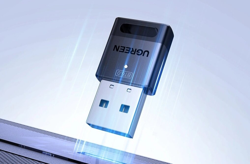 Adapter Bluetooth UGREEN 75073 kompaktowy wygląd mały odbiornik USB czarny