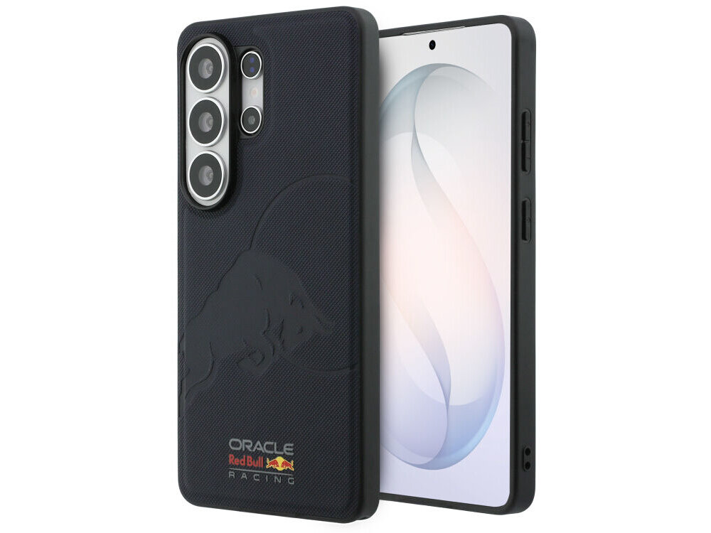 Etui RED BULL Meshed Debossed Bull MagSafe do Samsung Galaxy S26 Ultra Granatowy - skóra ekologiczna, wytrzymałe, sportowy design Sportowy design