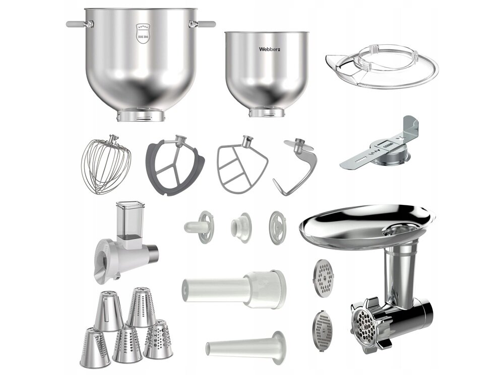 Robot kuchenny planetarny WEBBER Futura XEF900 szatkownica z 5 tarkami, oszczędność czasu, zastepuje kilka urzadzeń