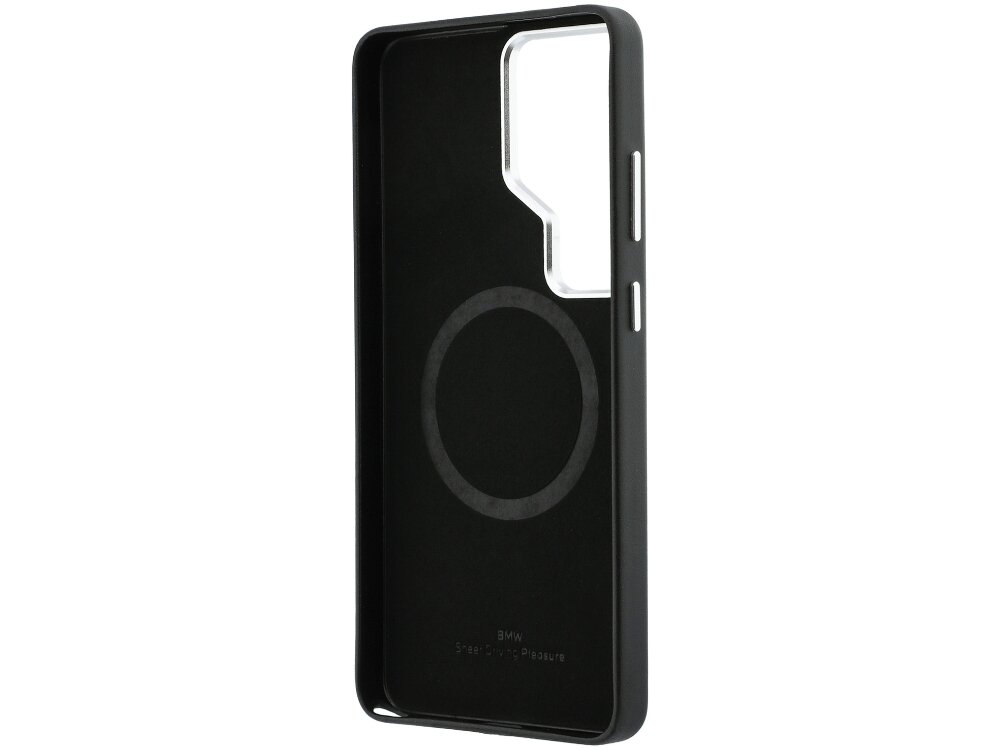 Etui BMW Sign Metal Logo Samsung Galaxy S26 - wytrzymałe, smukłe, MagSafe Wnętrze czarnego etui BMW Silicone Signature do Samsung Galaxy S26 Ultra z magnetycznym pierścieniem MagSafe.