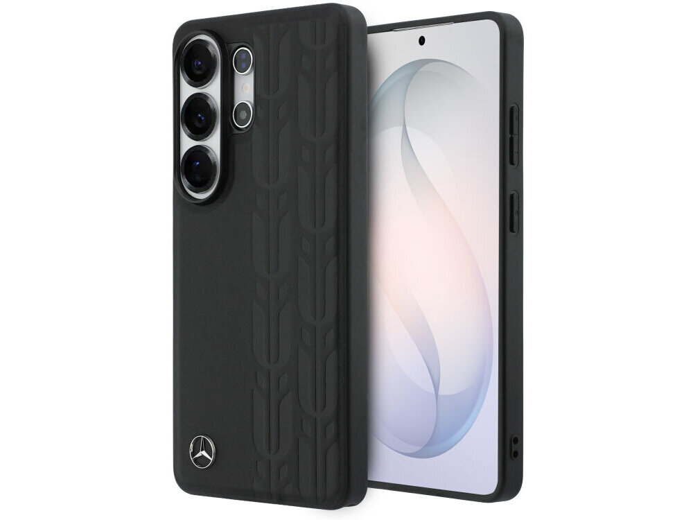 Etui MERCEDES Laurel Leaves MagSafe do Samsung Galaxy S26 Ultra Czarny - skóra naturalna, TPU, MagSafe