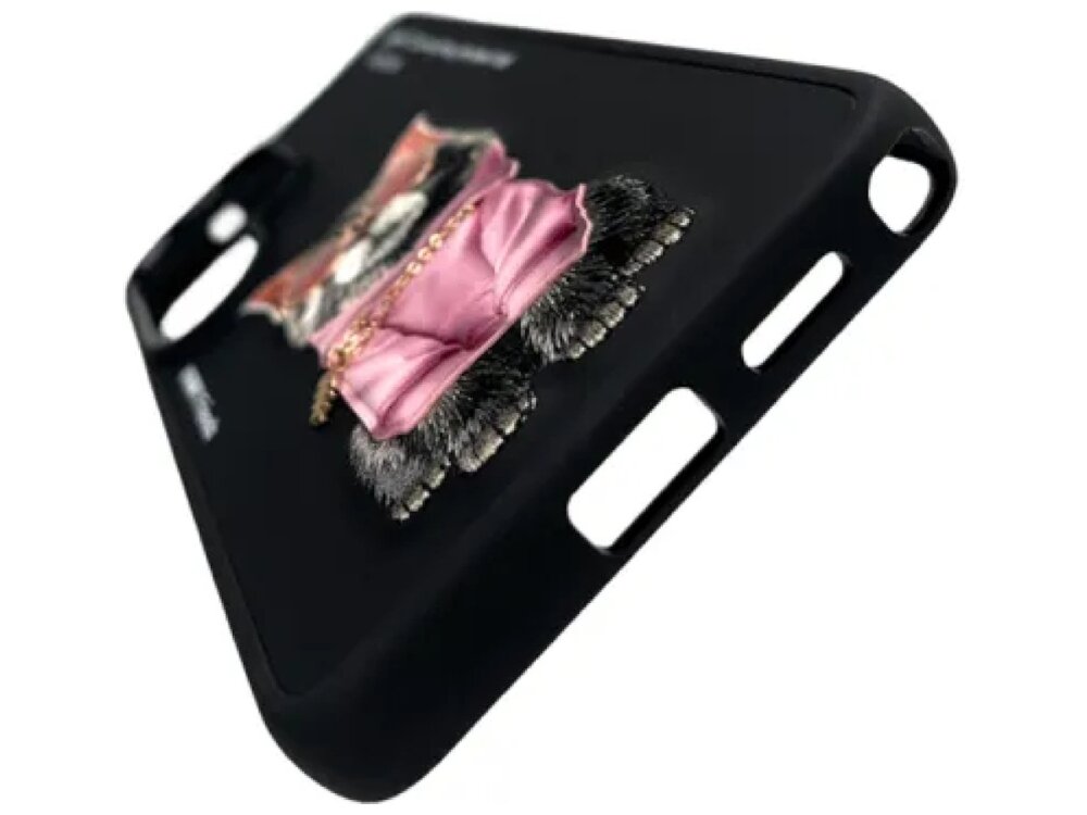 Etui Nimmy Glasses Cool Cat iPhone - haftowany kotek, 3D detale, unikalny design Eleganckie etui na telefon Samsung Galaxy S24 w kolorze czarnym z teksturowanymi pasami i subtelnym emblematem Mercedes-Benz.