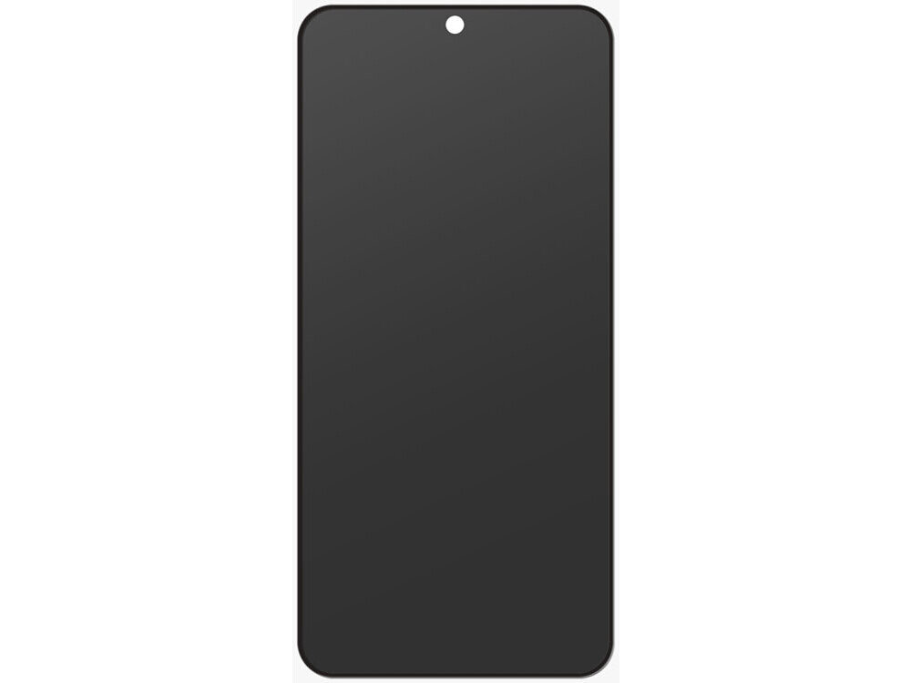 Szkło hartowane UNIQ Optix Privacy Samsung Galaxy S26 - ochrona prywatności, powłoka oleofobowa, łatwy montaż Frontowa tafla czarnego szkła hartowanego z filtrem prywatyzującym i precyzyjnym wycięciem na przednią kamerę aparatu.