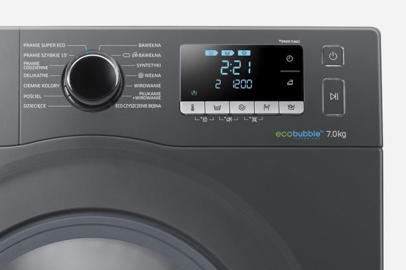 Samsung 12 programów prania. Intuicyjne sterowanie dla Twojej wygody Samsung 12 programów prania. Intuicyjne sterowanie dla Twojej wygody