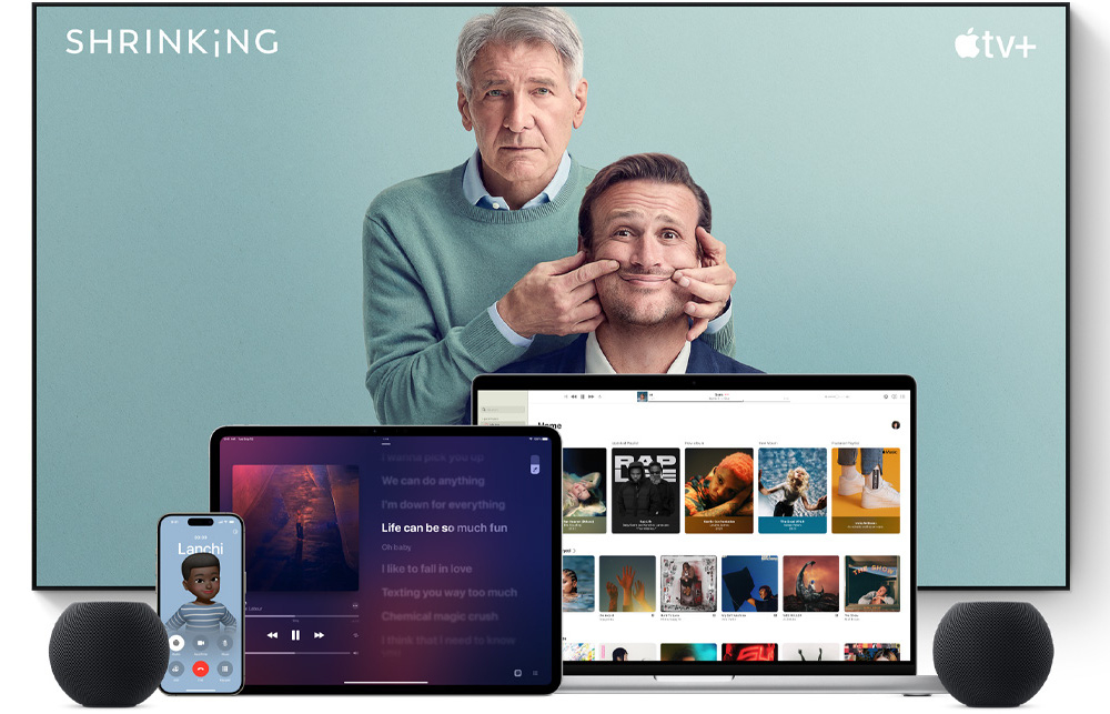 APPLE HomePod mini system multiroom odtwarzanie muzyki pomieszczenia