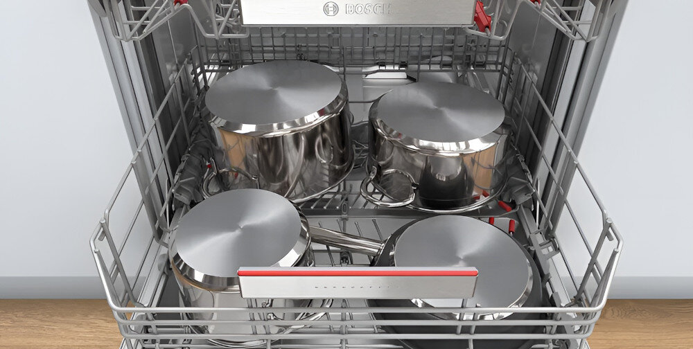 ZMYWARKA BOSCH SPV4EMX17E wizualizacja wnętrze kosze naczynia garnki Strefa Intensywna oszczędność czasu energii zamiana stref łagodne intensywne mycie