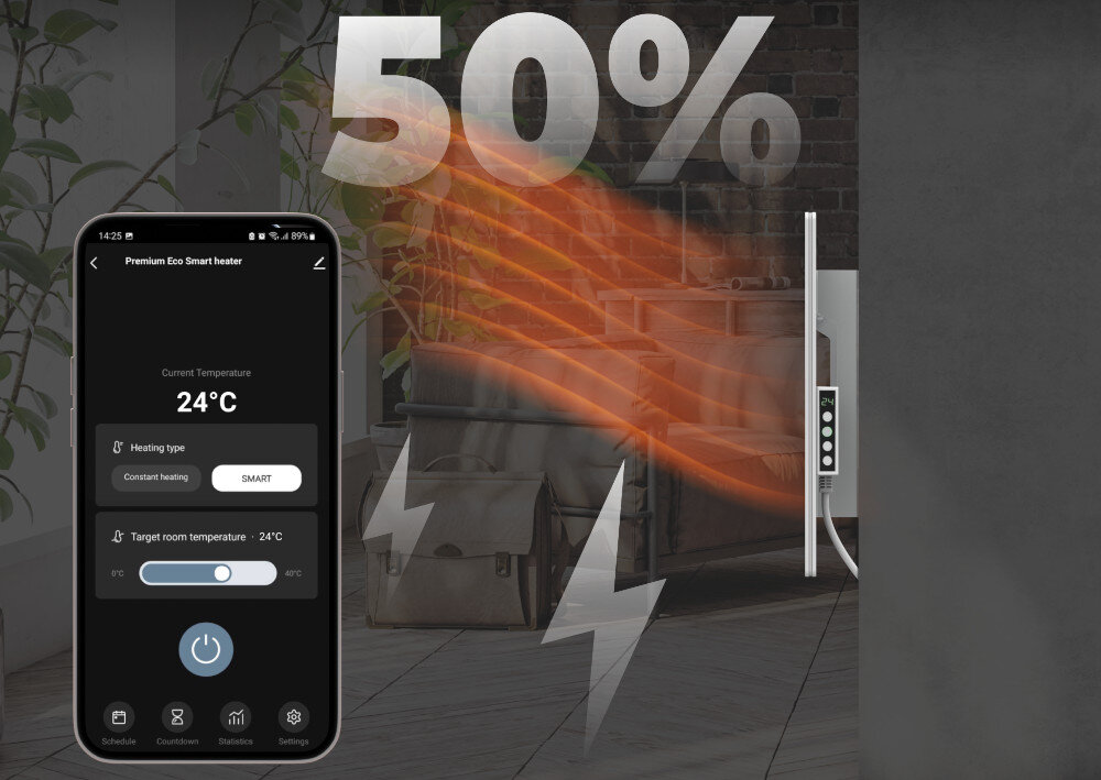 Grzejnik elektryczny AENO Premium Eko Smart Plus Inteligentna Technologia