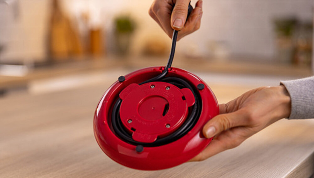 Czajnik BOSCH MyMoment TWK2M164 Czerwony Schowek na kabel regulacja długość przechowywanie