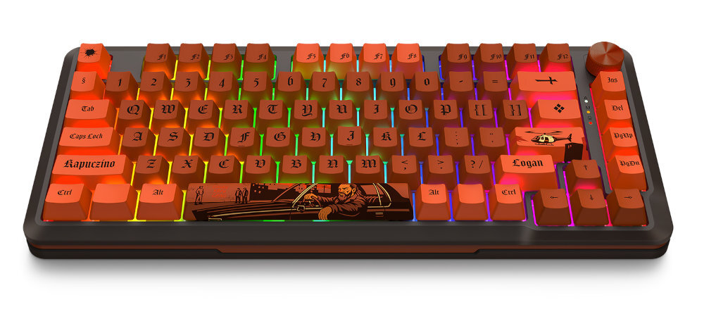 REDRAGON K4PUC21N0 PRO Przełączniki Lion L Gasket-mount miękkie odbicie stabilna i komfortowa - klawiatura od przodu na białym tle