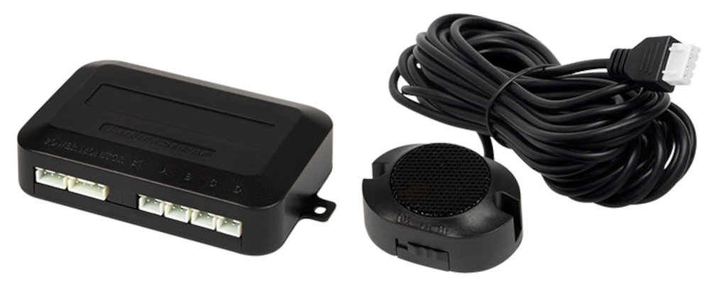 BLOW CPB4 Zestaw czujników parkowania czterem precyzyjnym sensorom ultradźwiękowym czytelnemu wyświetlaczowi LED automatycznie biegu wstecznego - centralka na białym tle