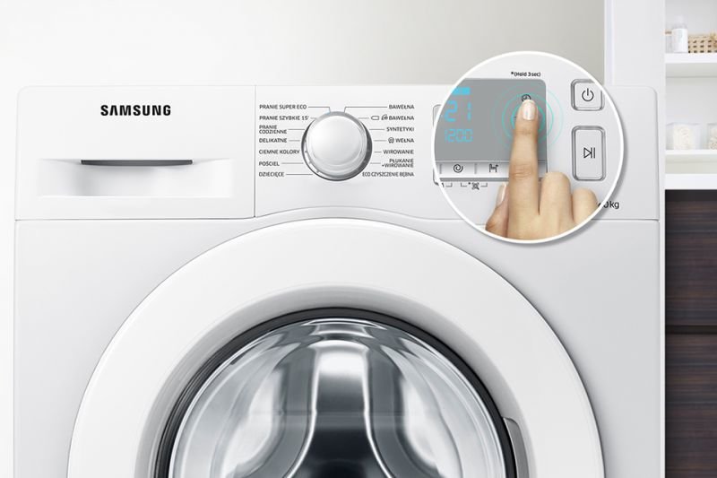 Samsung Wygodne rozwiązanie. Ustaw czas zakończenia prania