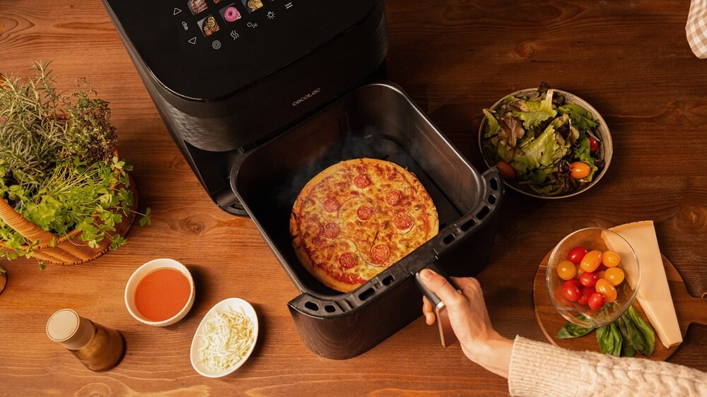 Air Fryer Frytkownica beztłuszczowa CECOTEC Cecofry&Grill Smokin 8500 bogaty komplet, gotowy od razu do pracy, wygodna praca