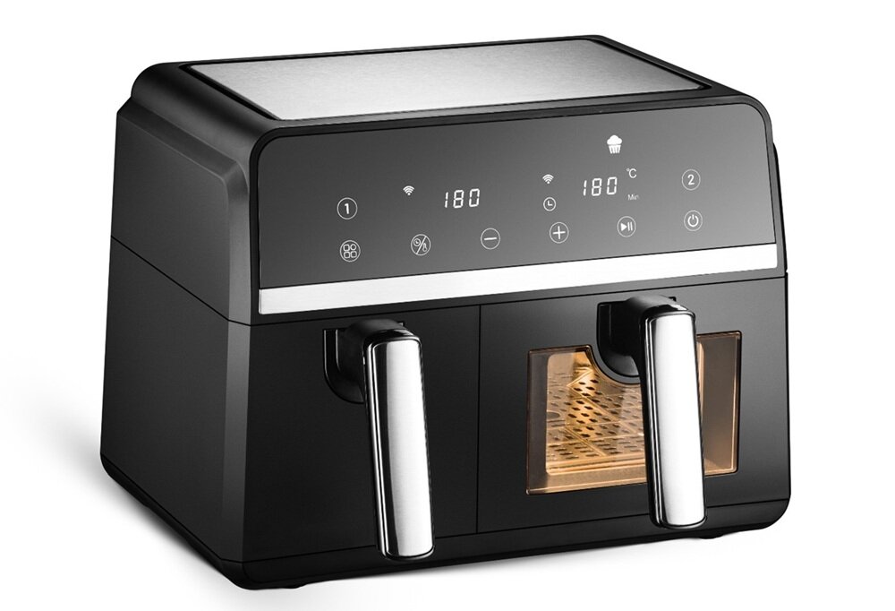 Air Fryer Frytkownica beztłuszczowa MOZANO Duofry Unlimited 9l WI-FI 8 Programów bezpieczeństwo, wysoka jakość wykonania, wysokiej klasy certyfikaty, bezawaryjne działanie, ochrona użytkowanika