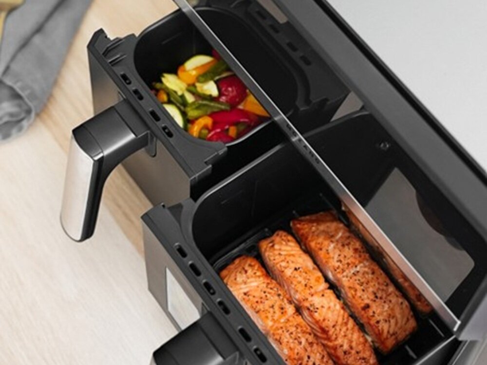 Air Fryer Frytkownica beztłuszczowa MOZANO Duofry Unlimited 9l WI-FI 8 Programów funkcja SYNC, dwa różne dania w jednym czasie, automatyczne dopasowanie czasu, funkcja MATCH, większa porcja jednego dania