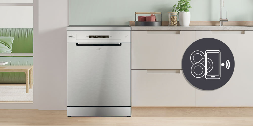 ZMYWARKA CANDY CF 3C7L1S lifestyle zabudowa front panel infografika dekoracje