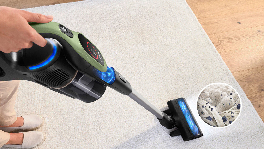 Odkurzacz BOSCH Unlimited 9 BCS931TQC Technologia MicroClean™ Elektroszczotka MicroClean™ Brush z wbudowanym podświetleniem LED drobny, niewidoczny kurz Sensor MicroClean™ pierścień MicroClean™